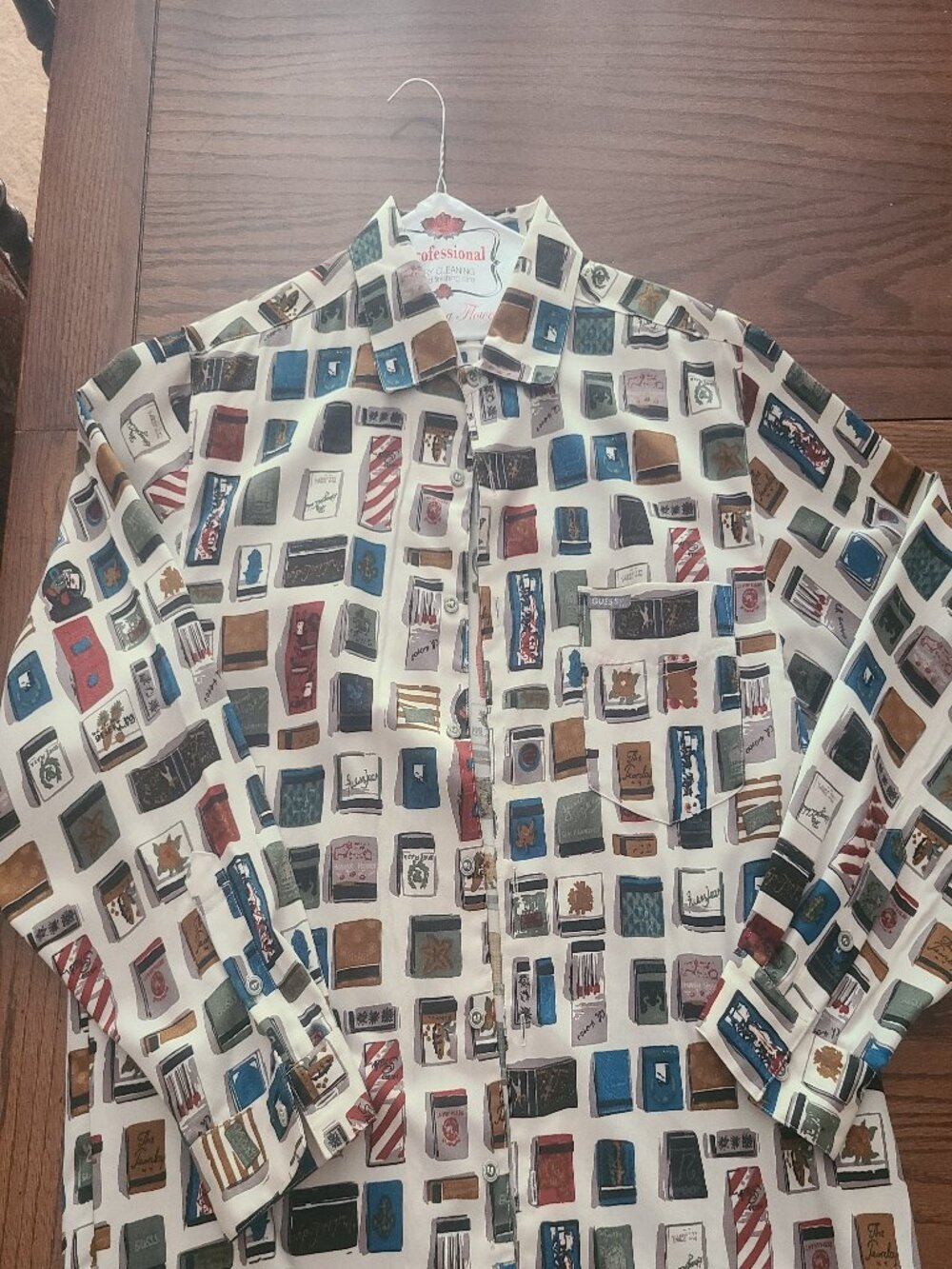 Vintage Guess Jeans Matchbook Print Button Up Shirt Mens XL Matchbox 90s